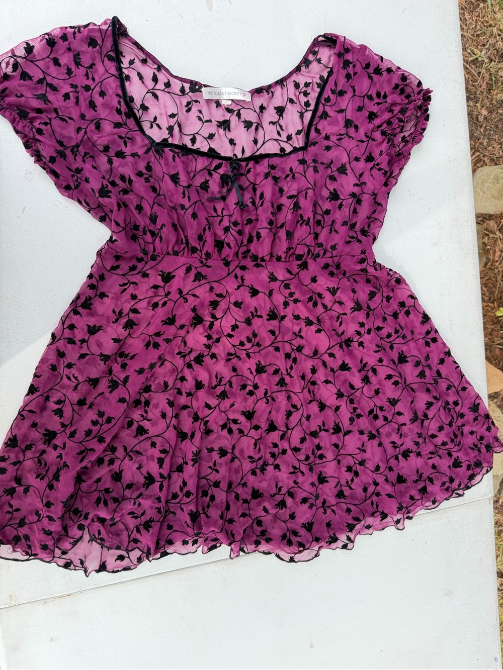 Victoria's Secret Purple Floral Sheer Pullover Tunic